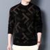 High End Luxury Men's Knit Sweater Autumn Winter O-Neck Letter Embroidered Plush Thicken Pullover British Fashion Wool Knitwear