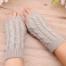 Women Long Fingerless Gloves Knitted Mittens Winter Arm Warmer Punk Gothic Ribbed Girls Solid Color Gloves Arm Sleeves